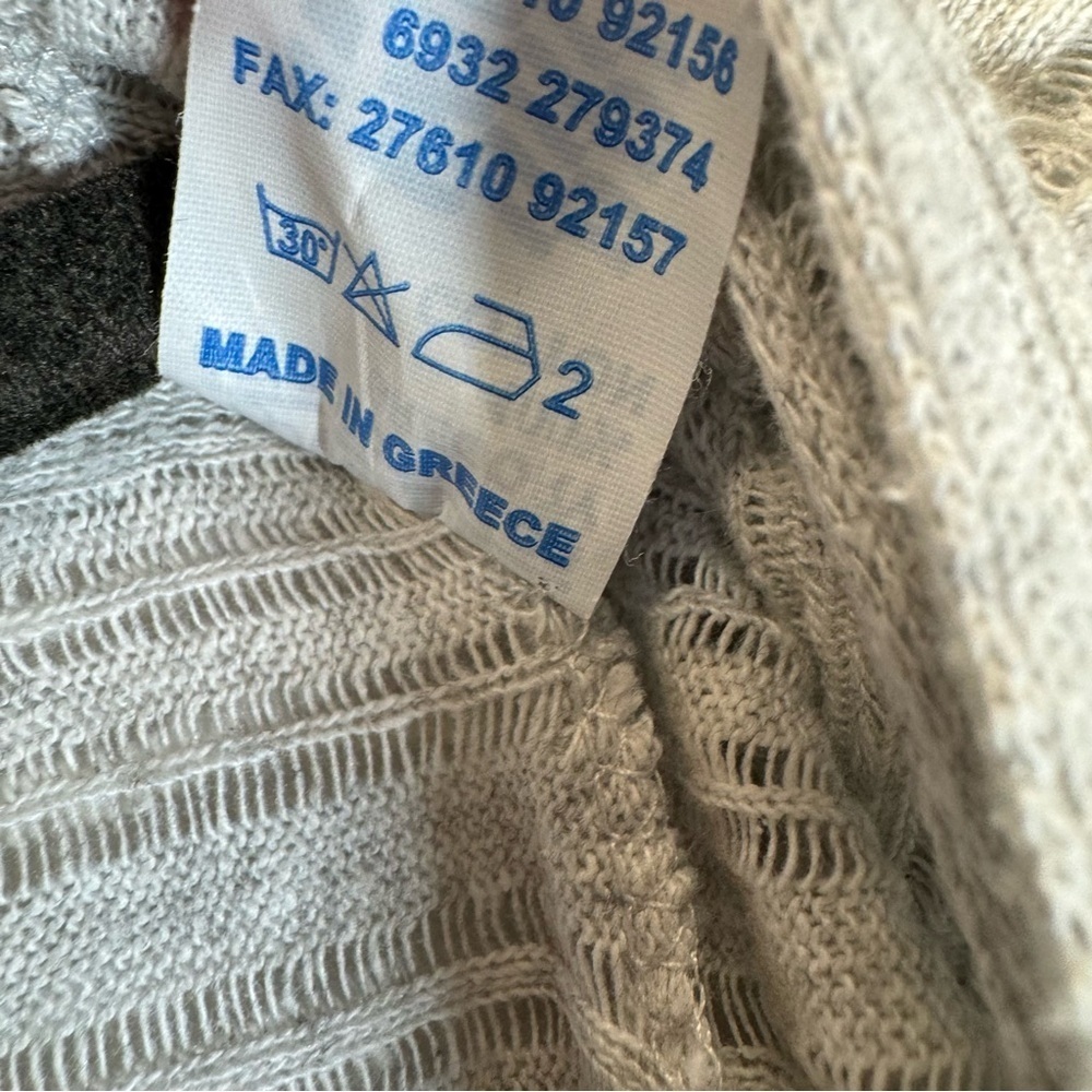 Olympic Gregory Greek open front knit sweater cardigan drape front gray cotton - Picture 9 of 15